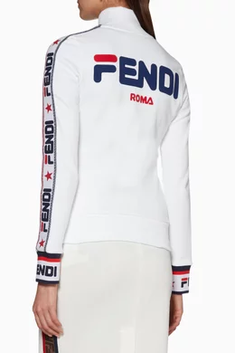 Buy Fendi White White Logo Track Jacket for Women Online Ounass Kuwait