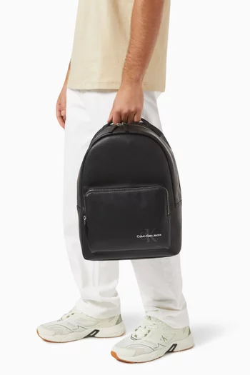 Logo Backpack in Faux-leather