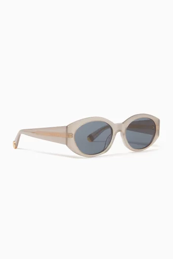 نظارة شمسية بتصميم بيضاوي بإطار أسيتات حيوي
