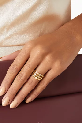 The Eclectic Stud Ring Set in Gold-plated Brass