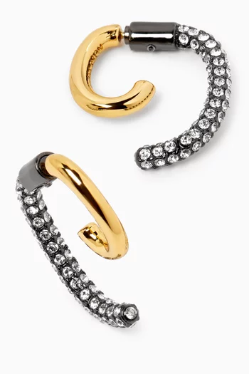 Mina Luna Earrings in Pavé and 12kt Gold-plated Brass