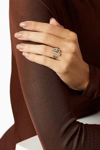 Polaris Diamond & Emerald Ring in 14kt Gold