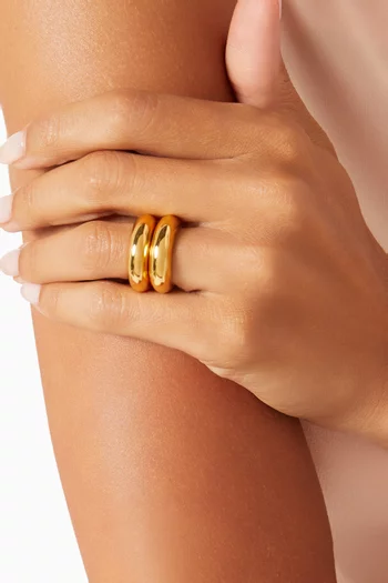 Bare Ring in 22kt Gold-plated Bronze, Set of 2