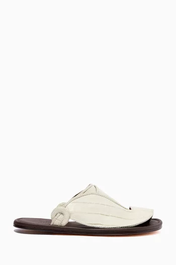 Arabian Crocodile Leather Vela Sandals       
