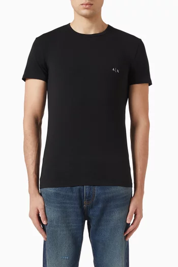 Essential T-shirt in Stretch Cotton, Set of 2