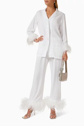 Party Pyjamas Set with Double Feathers in Viscose