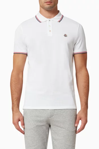 Tipped Polo Shirt in Cotton Piqué
