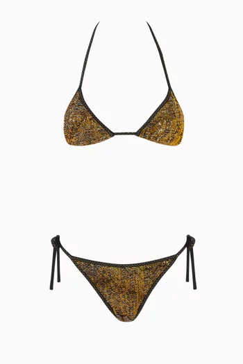 Crochet-knit Bikini Set