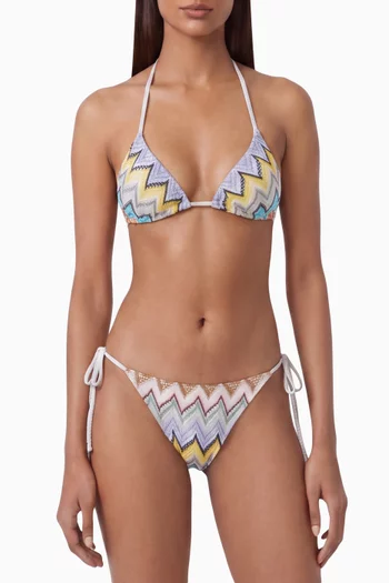 Crochet-knit Bikini Set