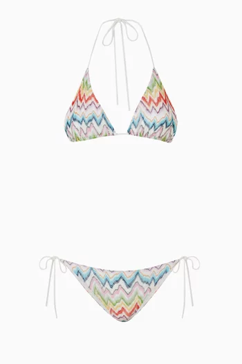 Triangle Bikini Set in Zig Zag Pois Micro