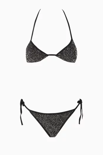 Crochet-knit Bikini Set