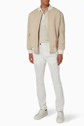 Garment-dyed Italian Fit Pants in Pima Cotton Gabardine