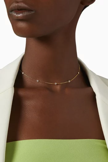 Sparkle Round Diamond Necklace in 18kt Yellow Gold