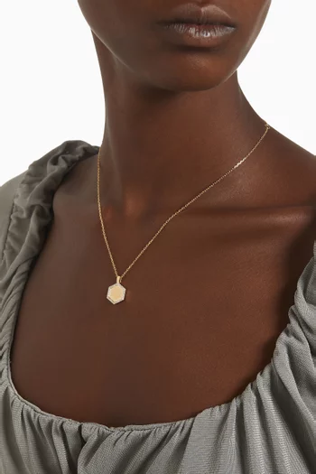 Small Ayat Al-Kursi Diamond Necklace in 18kt Yellow Gold