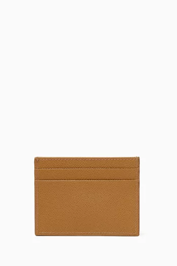 Logo Plaque Cardholder in Calf Leather