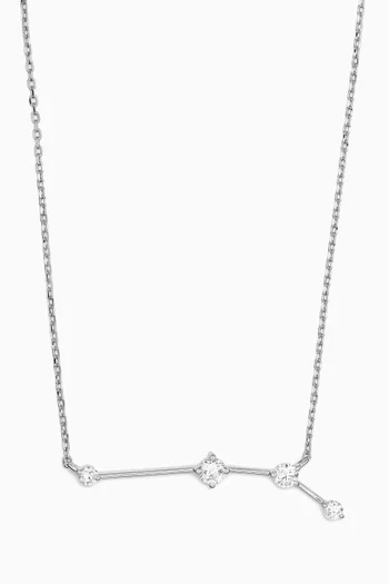 Aries (23 March - 19 April) Constellation Diamond Necklace in 18kt White Gold