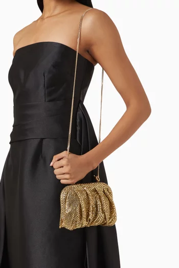 Venus La Petite Rhinestone Clutch in Crystal Mesh