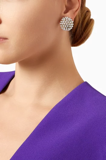 Pearl Clip-on Stud Earrings in Gold-plated Brass