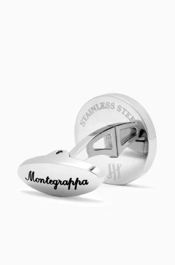 Clou Ambigram Cufflinks in Stainless Steel