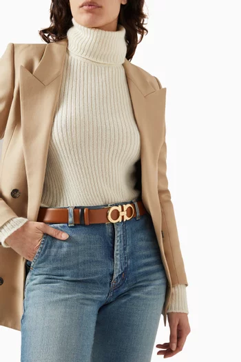 Reversible & Adjustable Gancini Belt in Leather