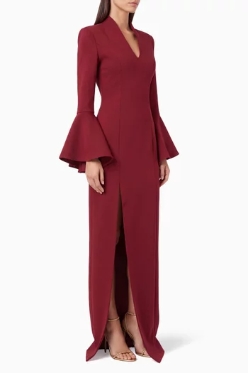 Slit Dress in Crepe