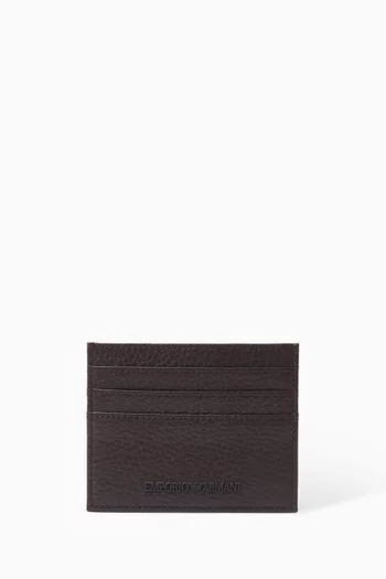 Logo Card Holder in Leather