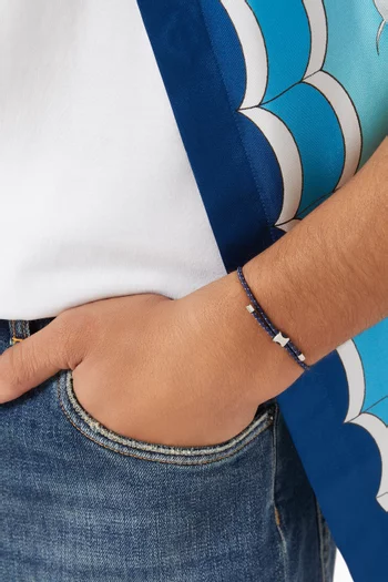 Orson Pull Bungee Rope Bracelet in Sterling Silver & Nylon