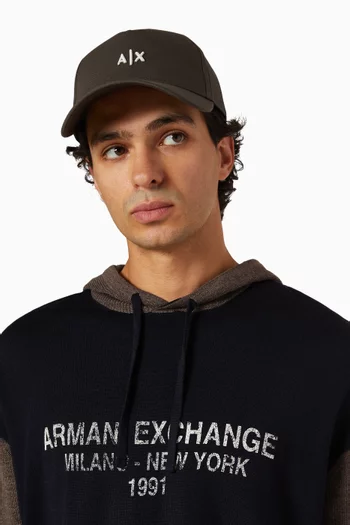 AX Logo-embroidered Baseball Cap in Cotton