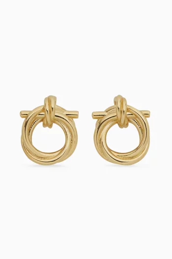 Twisted Gancini Stud Earrings in Brass