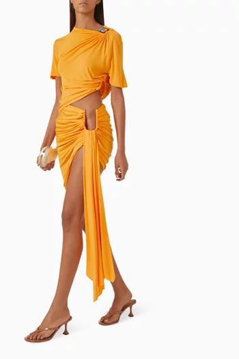 Arced Palm Micro Skirt in Viscose