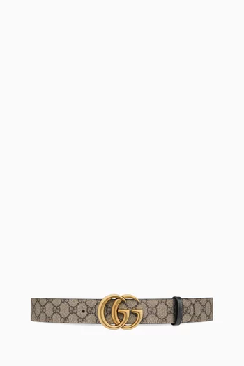 GG Marmont Reversible Belt in GG Supreme Canvas & Leather