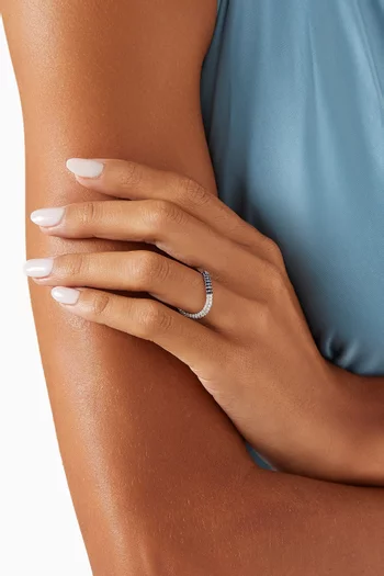 Two Way Bold Infinity Diamond & Blue Sapphire Ring in 18kt White Gold