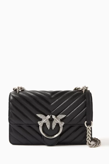 Mini Love Icon Crossbody Bag in Quilted Leather