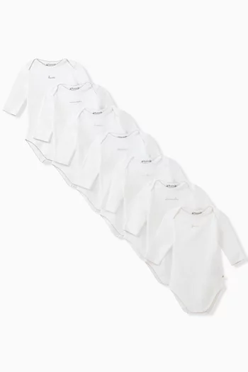 Days Of The Week Bodysuits in Cotton, Set of 7
