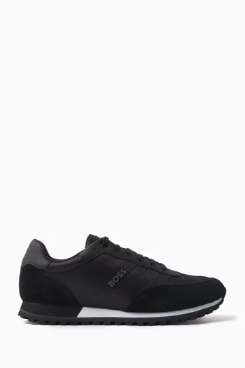 Raised Logo Running-style Sneakers in Recycled Polyester