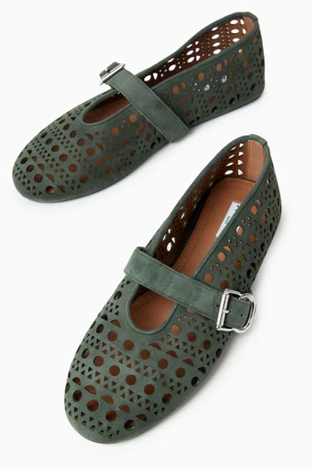 Vienne Ballet Flats in Goatskin Suede