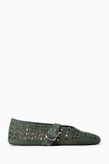 Vienne Ballet Flats in Goatskin Suede