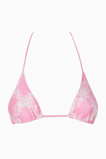 Nick String Triangle Bikini Top in Satin