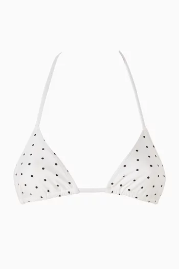 Nick String Triangle Bikini Top in Satin