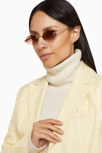 Panthere Hexagonal Sunglasses in Metal