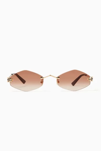 Panthere Hexagonal Sunglasses in Metal