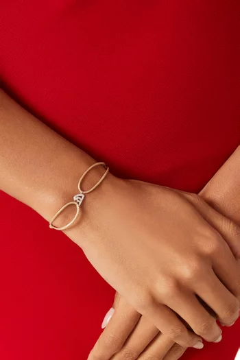 Diamond Arabic Initial Thread Bracelet - Letter "H" in 18kt White Gold