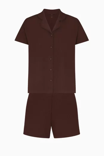 Soft Lounge Short Pyjama Set in Ribbed Modal