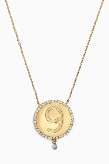 9 Medallion Diamond Necklace in 18kt Gold