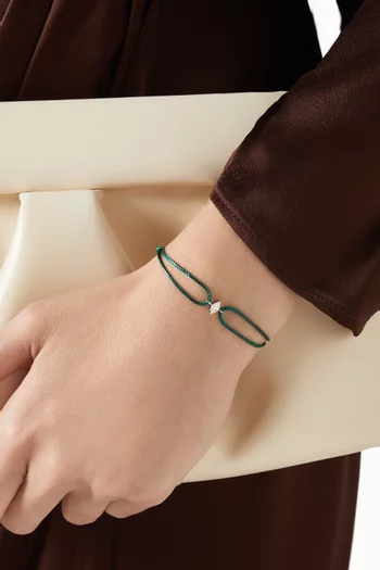 سوار لايك أدياموند بتصميم خيط مرصع بماسة ماركيز ذهب أبيض عيار 18