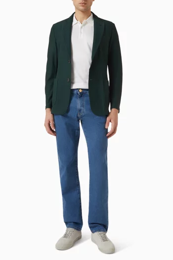 Single-breasted Blazer in Technical Waffle Fabric