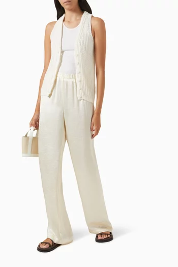 Textured Pants in Satin