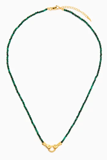 Harris Reed in Good Hands Mini Beaded Gemstone Necklace in 18kt Recycled Gold-plated Brass