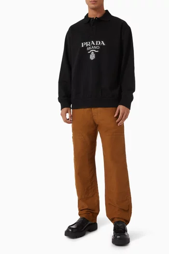 Oversized Logo Polo Shirt in Cotton