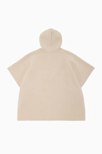 Reversible Logo Cape in Wool-blend